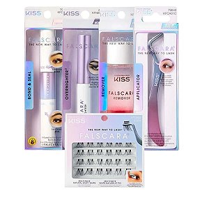 Kit Extensão de Cílios Kiss New York Falscara + Cilios Individual Kfcm02