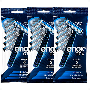 Kit Aparelho de Barbear Descartável Enox Gt-2 Cód.1758 C/3