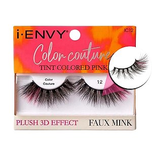 Cílios Postiços Kiss I-envy Color Couture Faux Mink Tint Colored Pink Ic12