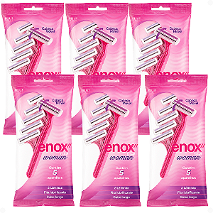 Kit Aparelho de Depilar Descartável Enox Gt-2 Woman Cód.1757 C/6