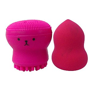 Esponja Para Maquiagem e Limpeza Facial  Meily's Pink Mac-218
