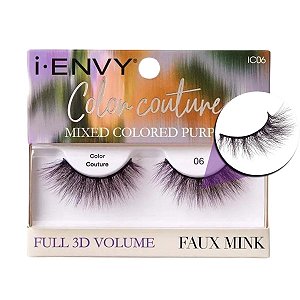 Cílios Postiços Kiss I-envy Color Couture Faux Mink Mixed Colored Purple Ic06