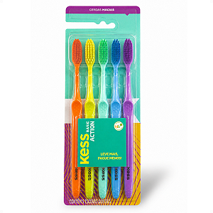 Kit Kess Basic Action: 5 Escovad Dentais Macia Cód.2548