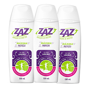 Kit Loção Repelente de Insetos Dahuer Zaz Maxima Proteção Com 3 130ml