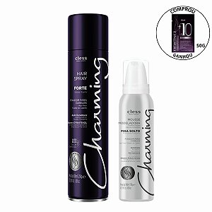 Kit Cless Charming Hair Spray Forte + Mousse Fixa Solto