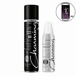 Kit Cless Charming Hair Spray Extra Forte + Mousse Fixa Solto