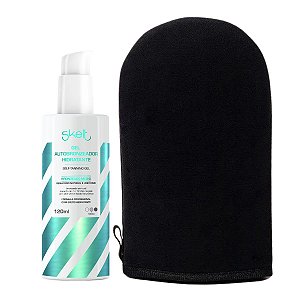 Gel Autobronzeador Médio Hidratante 120ml + Luva Aplicadora Skelt
