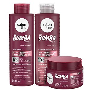 Kit Salon Line Sos Bomba Ultra-Hidratação Reconstrutora Com 3