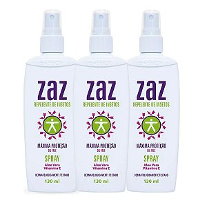 Kit Spray Repelente de Insetos Dahuer Zaz Maxima Proteção 130ml Com 3