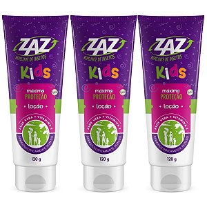 Kit Loção Repelente de Insetos Dahuer Zaz Kids Maxima Proteção Com 3 120g