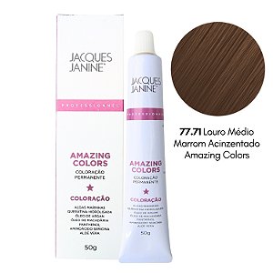 Coloração Jacques Janine 77.71 Louro Médio Marrom Acinzentado 50g
