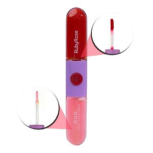Gloss + Batom Líquido Duo Ruby Rose Ld01 9,6g
