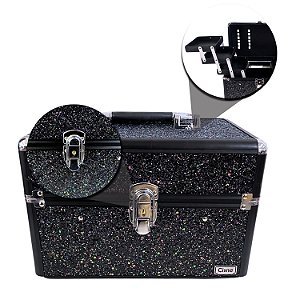 Maleta Cisne Linha Shine Preto e Preto Csn-5153B