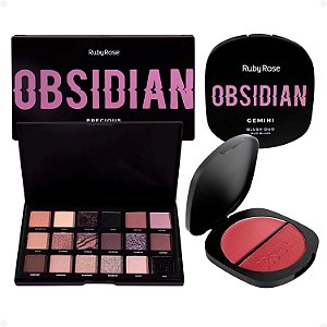 Paleta de Sombras + Blush Duo Og01 Ruby Rose Obsidian