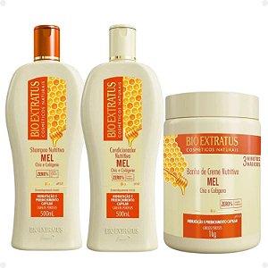 Kit Nutritivo Bio Extratus Mel Chia e Colágeno Com 3