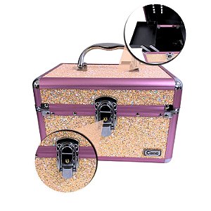 Maleta Cisne Linha Shine Salmão e Rosa Csn-5131B