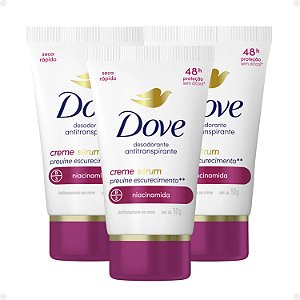 Kit Desodorante Creme Sérum Dove Antitranspirante Previne Escurecimento Com 3