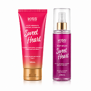 Kit Kiss New York Sweet Heart : Body Splash 200ml e Loção Hidratante 180ml