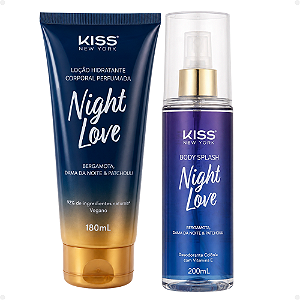 Kit Kiss New York Night Love:Loção Hidratante 180ml e Body Splash 200ml