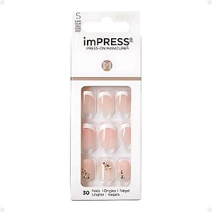Unhas Postiças Kiss Ny Impress Francesinha My Worth 30Un Im32c