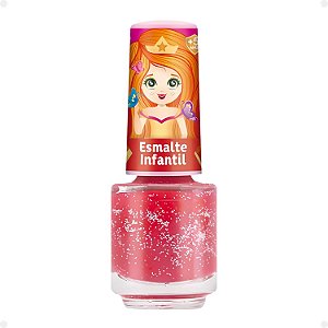 Esmalte Cremoso com Glitter Infantil Magia de Princesa Melancia 6,5ml