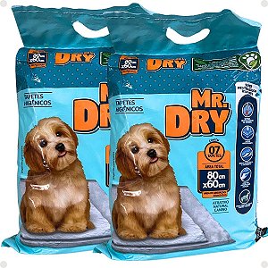 Kit Mr. Dry: 2 Tapetes Higiênicos 80x60 Com 7 Unidades