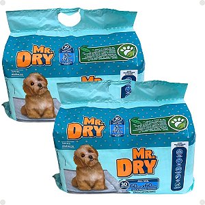 Kit Mr. Dry: 2 Tapetes Higiênicos 60x60cm Com 30 Unidades