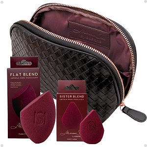Kit Oceane Mariana Saad: 2 Esponjas Flat Blend e Sister Blend + 1 Necessaire Pequena
