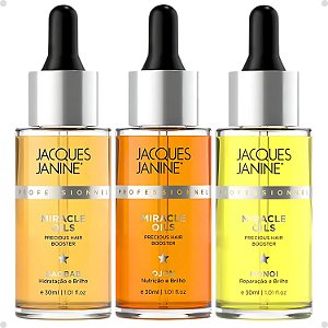 Kit Jacques Janine Miracle Oils: Óleo Cronograma Capilar Hidratação, Nutrição e Reparação