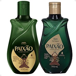 Kit Paixão Cacau e Pimenta: Loção Hidratante e Óleo Corporal 200ml