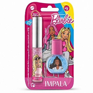 Kit Impala Barbie:1 Esmalte e 1 Brilho Labial