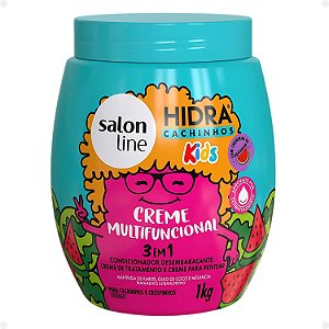 Creme Multifuncional 3 em 1 Salon Line Kids Hidra Cachinhos Melância 1Kg