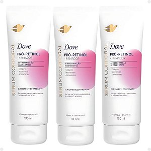 Kit Dove Pró-Retinol + Firmador: 3 Sérum Corporal Hidratante 180ml