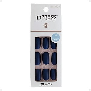 Unhas Autocolantes Kiss New York Impress Quadrado Médio Look At Me Bipm420br