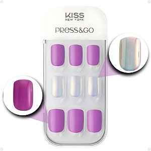 Unha Postiça Autocolante Kiss Ny Press&Go Cool Purple KPNA12K