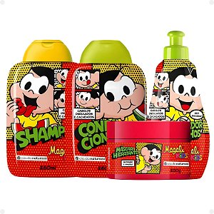 Kit Cia da Natureza Magali Kids Cabelos Ondulados e Cacheados: Shampoo, Condicionador, Máscara e Umidificador de Cachos