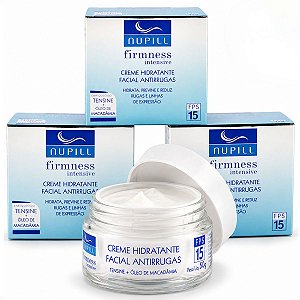 Kit Nupill Firmness Intensive: 3 Cremes Hidratante Facial Antirrugas Fps 15 50g