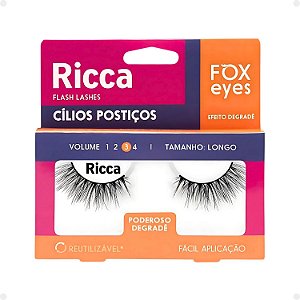 Cílios Postiços Ricca Belliz Fox Eyes Poderoso Degradê Vol:3 Longo Cód.2693