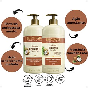 Kit Bio Extratus Umectante Óleo de Coco: Shampoo e Condicionador 1L