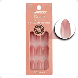 Unhas Autocolantes Amendoada Kiss Ny imPress Bare But Better Back To Basics Imcb300b
