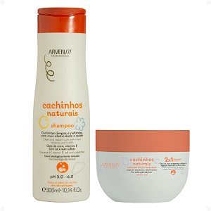 Kit Arvensis Cachinhos Naturais Cabelos Crespos e Crespíssimos: Shampoo 300ml e Creme 2x1 250g