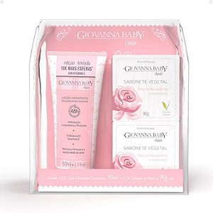 Kit Giovanna Baby Eterno Encanto Classic: 1 Loção Hidratante Corporal e 2 Sabonetes Vegetais