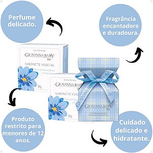 Kit Giovanna Baby Blue: 1 Deo Colônia e 2 Sabonetes Vegetais