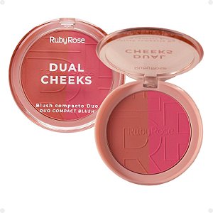 Blush Compacto Duo Ruby Rose Dual Cheeks Peachy e Fuchsia Hb-m03-2