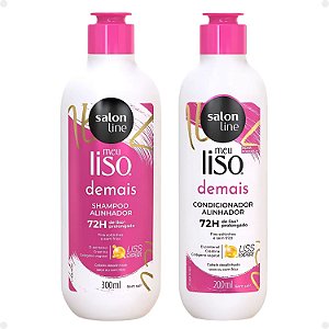 Kit Salon Line Meu Liso Demais: Shampoo 300ml e Condicionador 200ml Alinhador