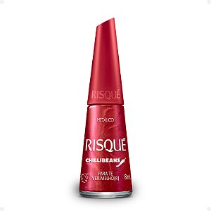Esmalte Metálico Risqué Chilli Beans Para te Ver.Melho(r) 8ml