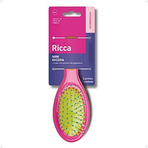 Escova Ricca Mini Mais Cor Na Necessaire Rosa Cód.125