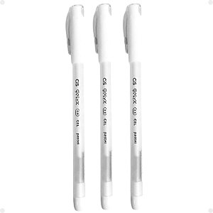 Kit Cis Gelyx: 3 Canetas Gel Pastel Branco 0.8mm