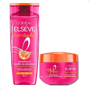 Kit Elseve Liso dos Sonhos: Máscara Tratamento 300g + Shampoo 400ml
