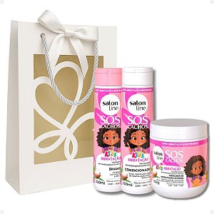 Kit Presente Salon Line S.O.S Kids Hidratação: Shampoo 300ml, Condicionador 300ml E Máscara 500g